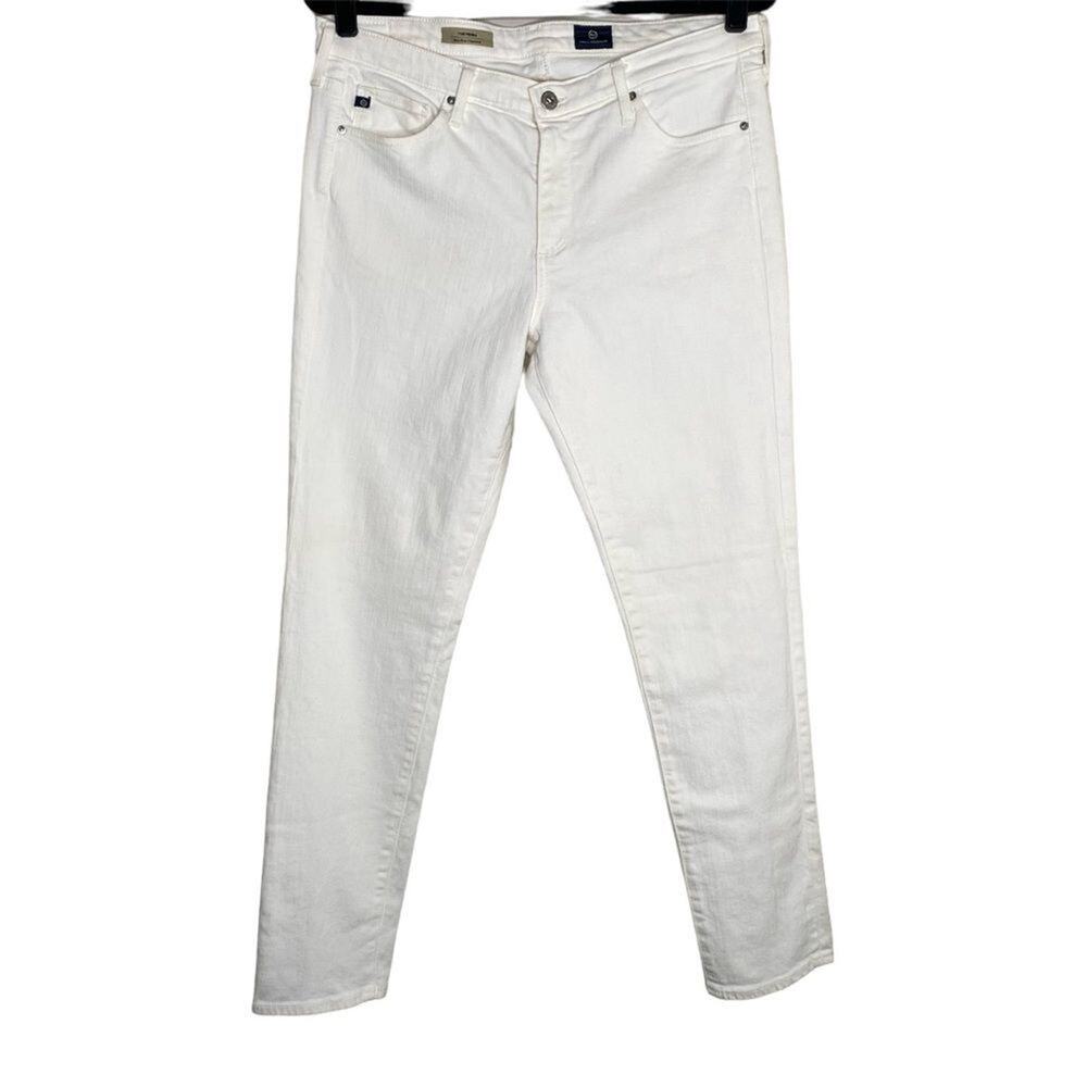 Adriano Goldschmied White The Prima Mid Rise Cigarette Jeans  31R